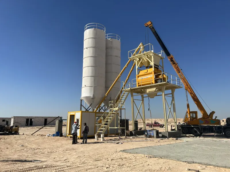 Concrete plant installation with cement silos