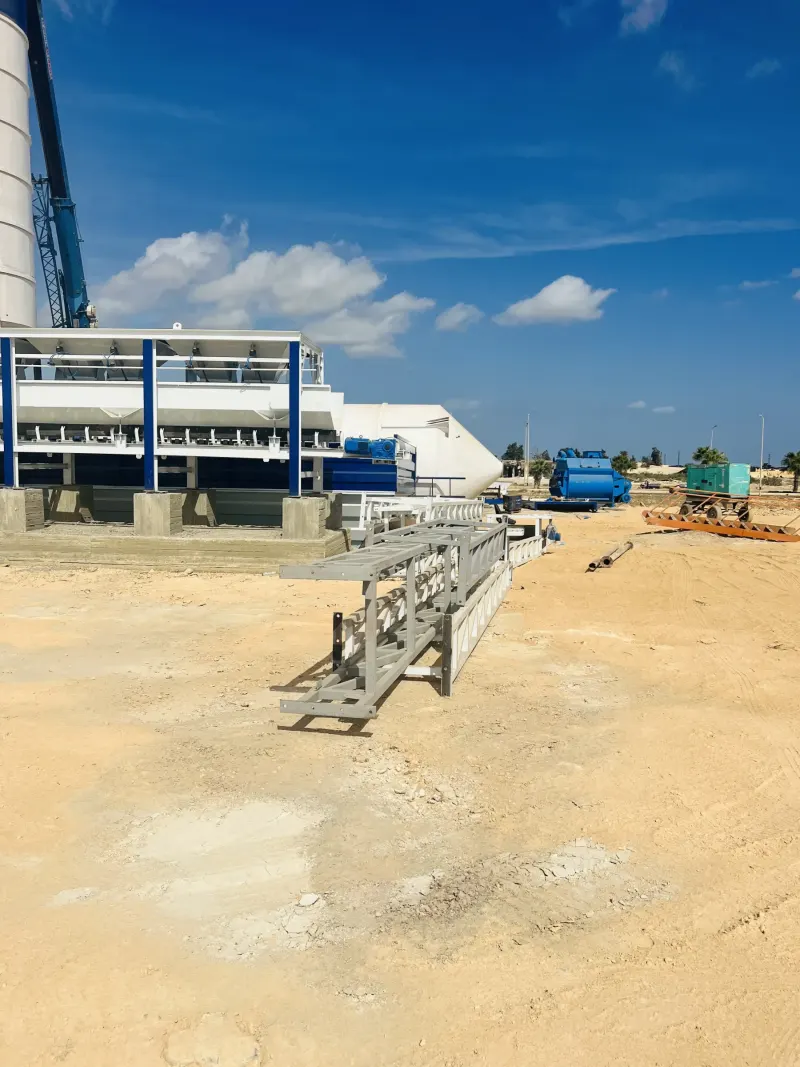 Conveyor frame on site before installation